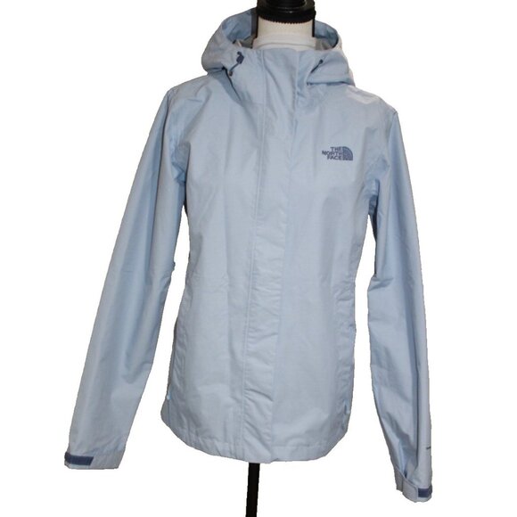 The North Face DryVent Hooded Waterproof Lined Jacket Periwinkle Mint Womens M - Picture 2 of 9